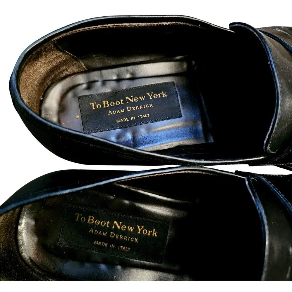 To Boot New York Black Leather Loafers By Adam Derrick Size 13 Made In Italy